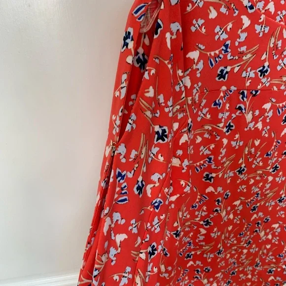 The Limited Orange and Blue Floral Boatneck Blouse, Open Sleeves, Size XS - Picture 3 of 3